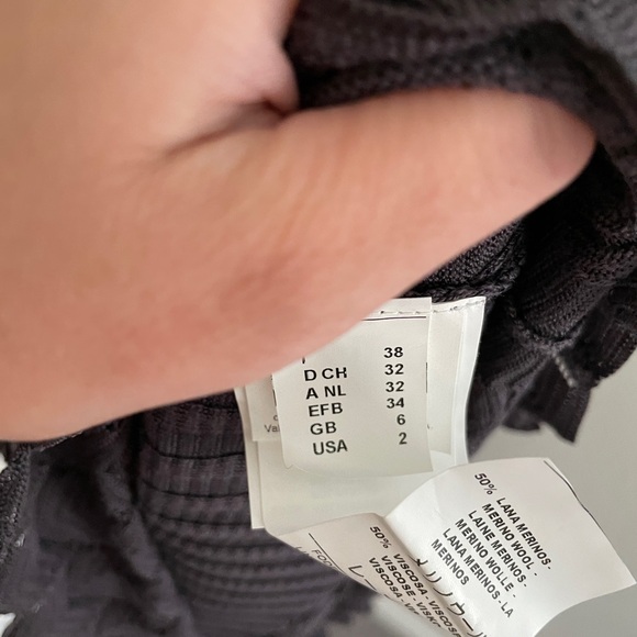 MISSONI Knit ribbed zig zag V-Neck Mini Dress grey long sleeve size 2 wool blend - Picture 7 of 13